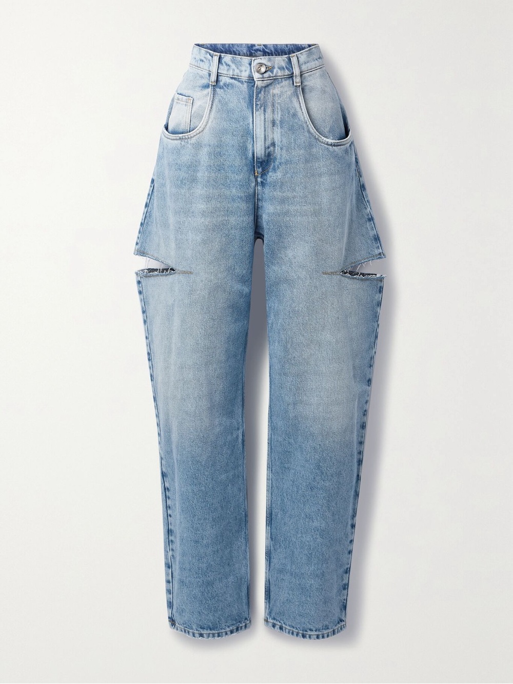 Maison Margiela Light Blue Distressed Cutout Boyfriend Jeans